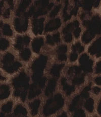 Investments Soft Separates Pinecone True Leopard Print Crew Neck Ruched Cap Sleeve Top