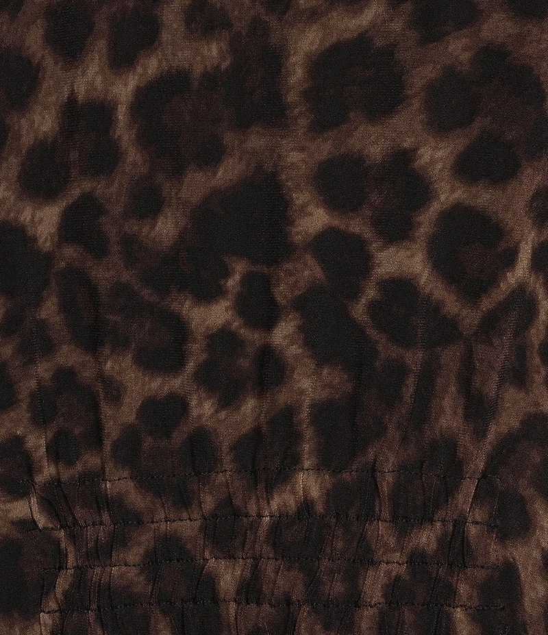 Investments Soft Separates Pinecone True Leopard Print Long Sleeve Open Front Jacket