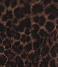 Investments Soft Separates Pinecone True Leopard Print Long Sleeve Open Front Jacket