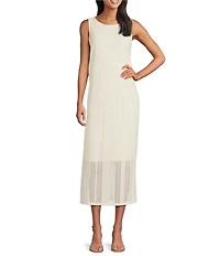 Investments Soft Separates Sleeveless Crew Neck Crochet Midi Dress