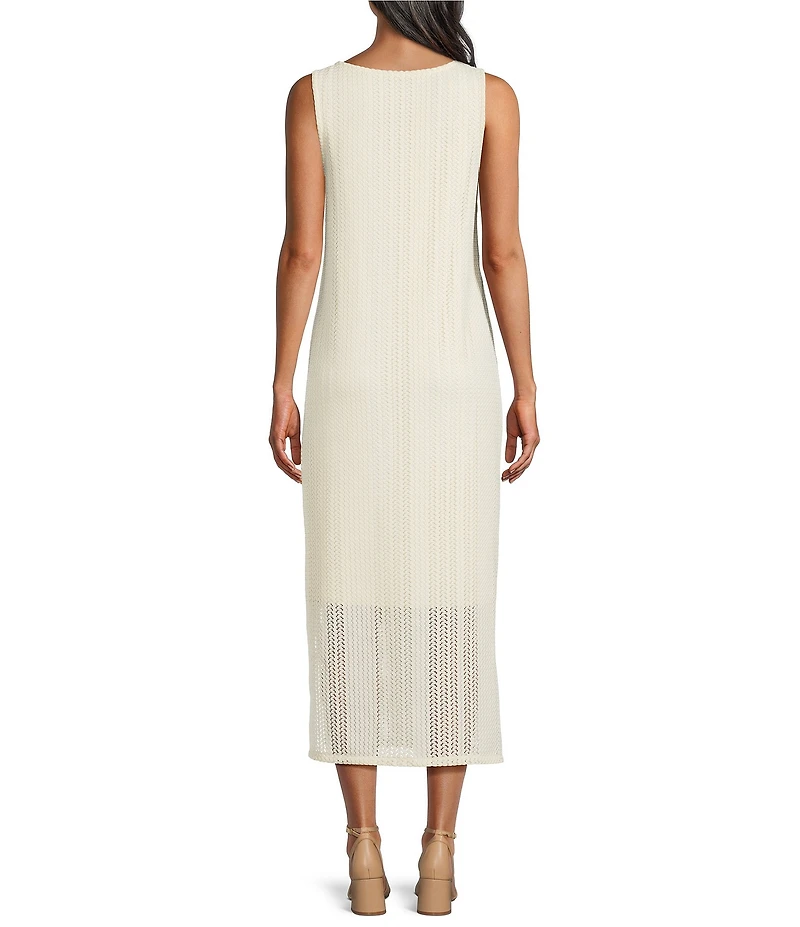 Investments Soft Separates Sleeveless Crew Neck Crochet Midi Dress