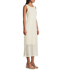 Investments Soft Separates Sleeveless Crew Neck Crochet Midi Dress