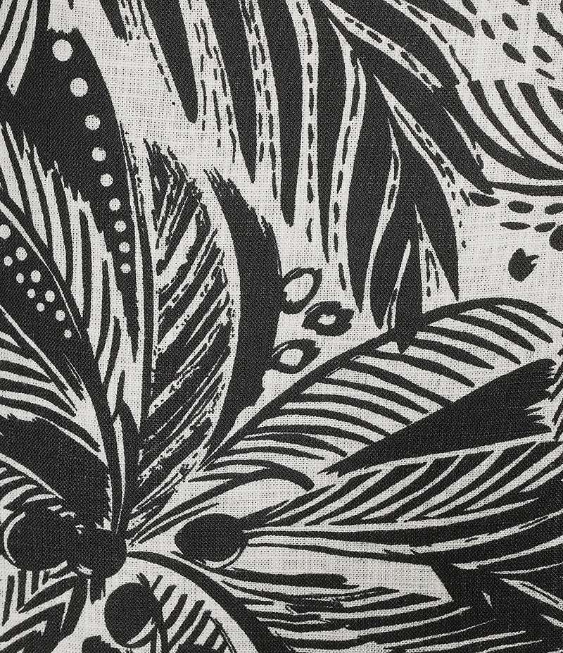 Investments Stamped Palm Print Linen Blend Sleeveless Crew Neck Maxi Dress