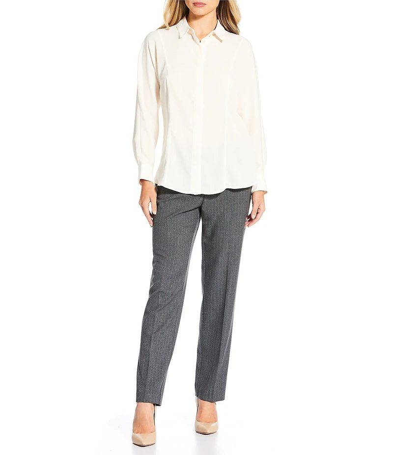 Investments Stripe PARK AVE fit Stretch Straight Leg Pants