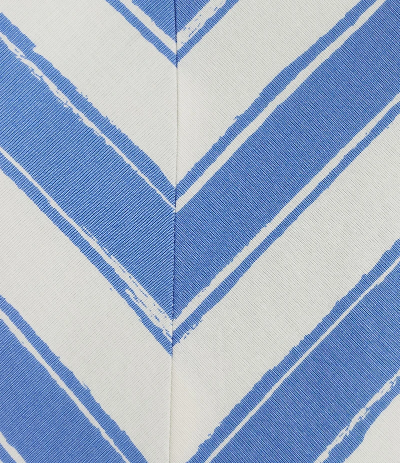 Investments Stripe Short Sleeve Square Neck Tie Belt Midi Dress