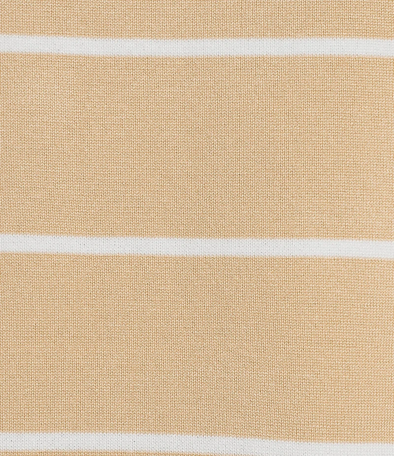 Investments Striped 3/4 Sleeve V-Neck Ribbed Trim Sweater