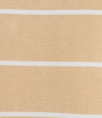 Investments Striped 3/4 Sleeve V-Neck Ribbed Trim Sweater