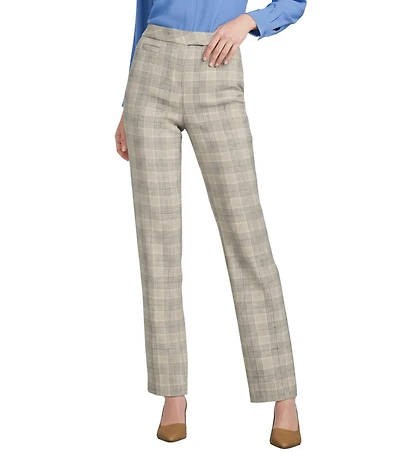 Investments The 5TH AVE Fit Wales Plaid Straight Leg Tummy Control Pants