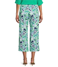 Investments the PARK AVE fit Elite Stretch Multi Paisley Delight Print Wide Leg Crop Pants
