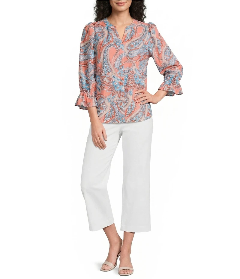 Investments the PARK AVE fit Elite Stretch Wide Leg Crop Pants