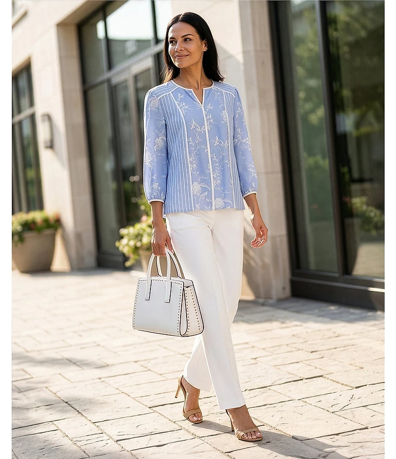 Investments the PARK AVE fit Pull-On Mid-Rise Straight Leg Pants