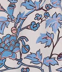 Investments Vista Blue Sky Bloom Print Cap Sleeve Boat Neck Rory Knit Tee