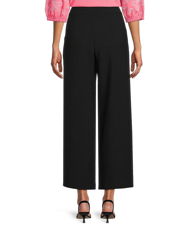 Investments Wide Leg Embroidery Cut Out Crop Pants