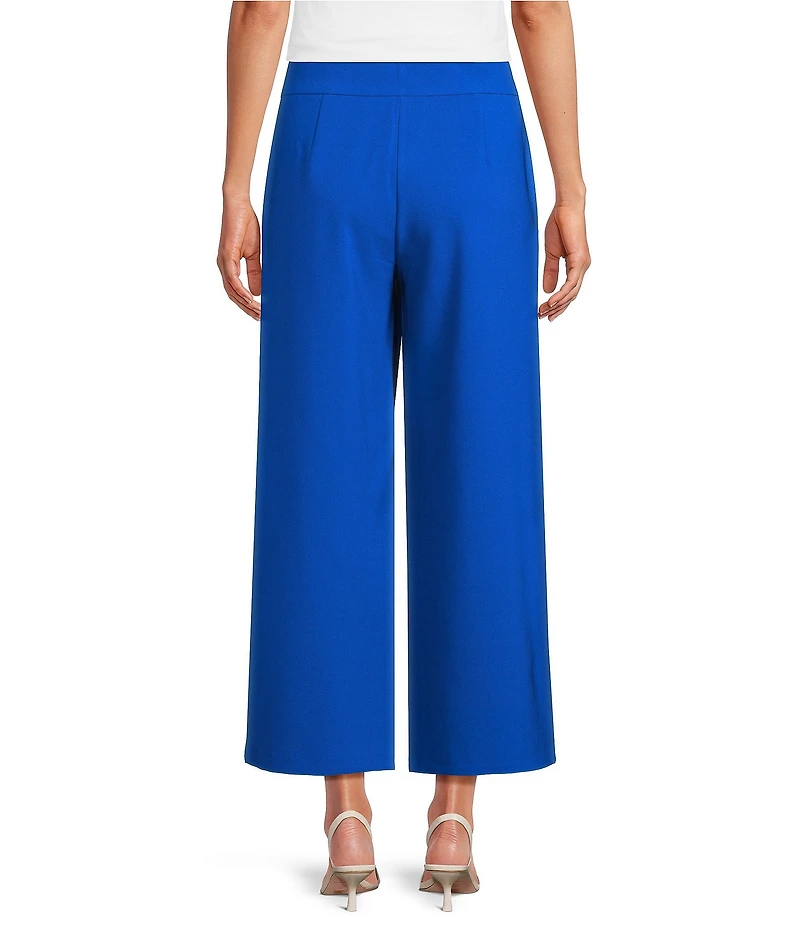 Investments Wide Leg Embroidery Cut Out Crop Pants