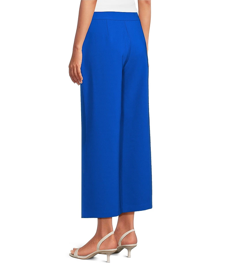 Investments Wide Leg Embroidery Cut Out Crop Pants