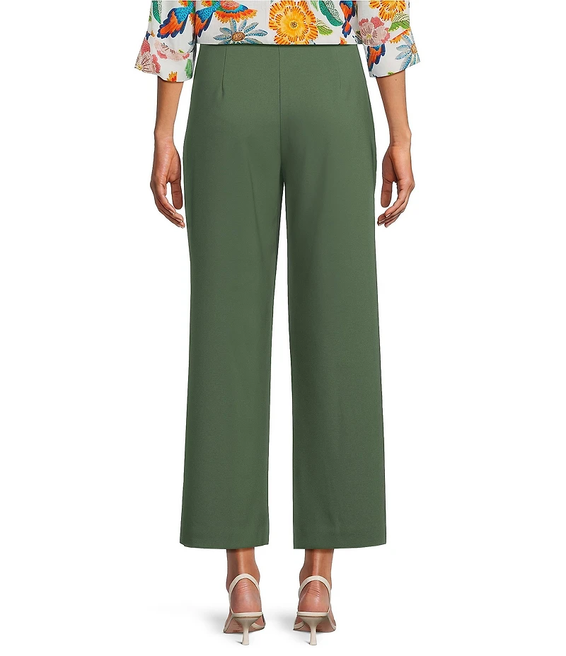 Investments Wide Leg Embroidery Cut Out Crop Pants