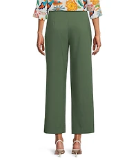 Investments Wide Leg Embroidery Cut Out Crop Pants