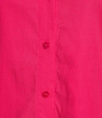 Investments Woven Long Sleeve Point Collar Button Front Top