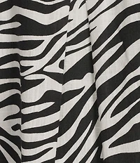 Investments Zebra Print 3/4 Sleeve Split V-Neck Button Shirt