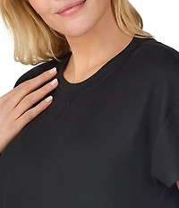 iRelax Brushed Sweater Jersey Short Sleeve Crew Neck Lounge Set