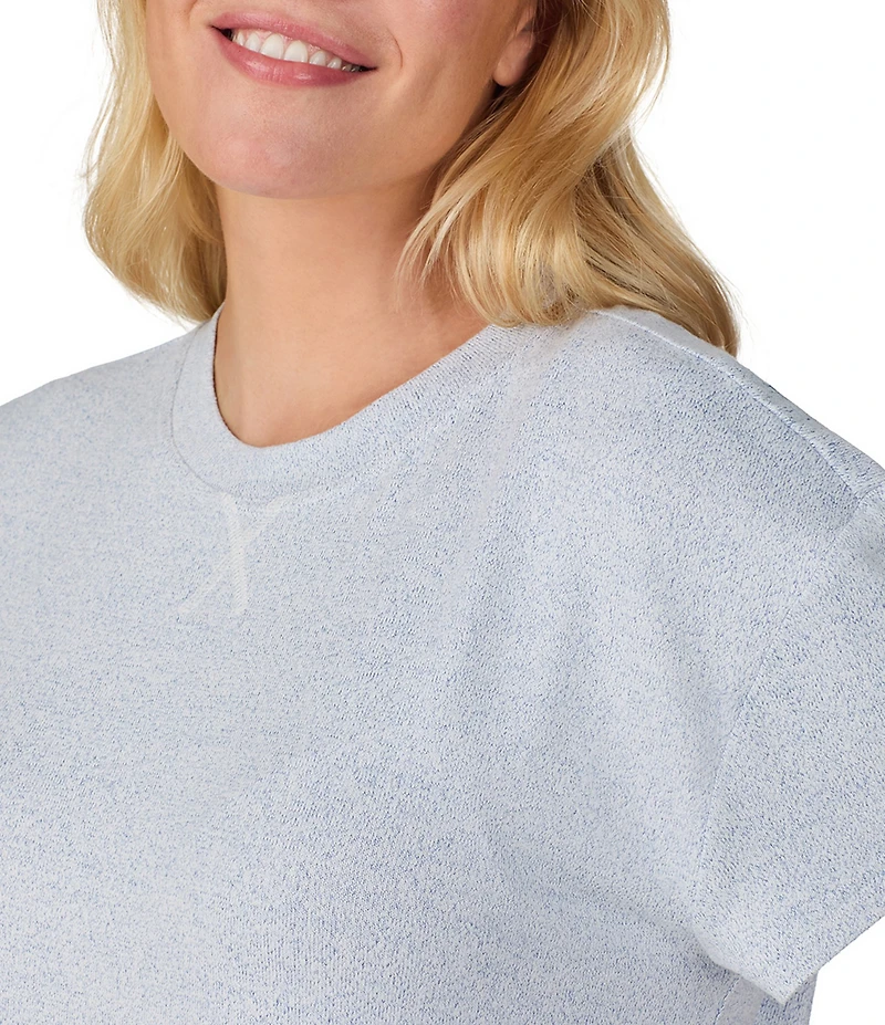 iRelax Brushed Sweater Jersey Short Sleeve Crew Neck Lounge Set