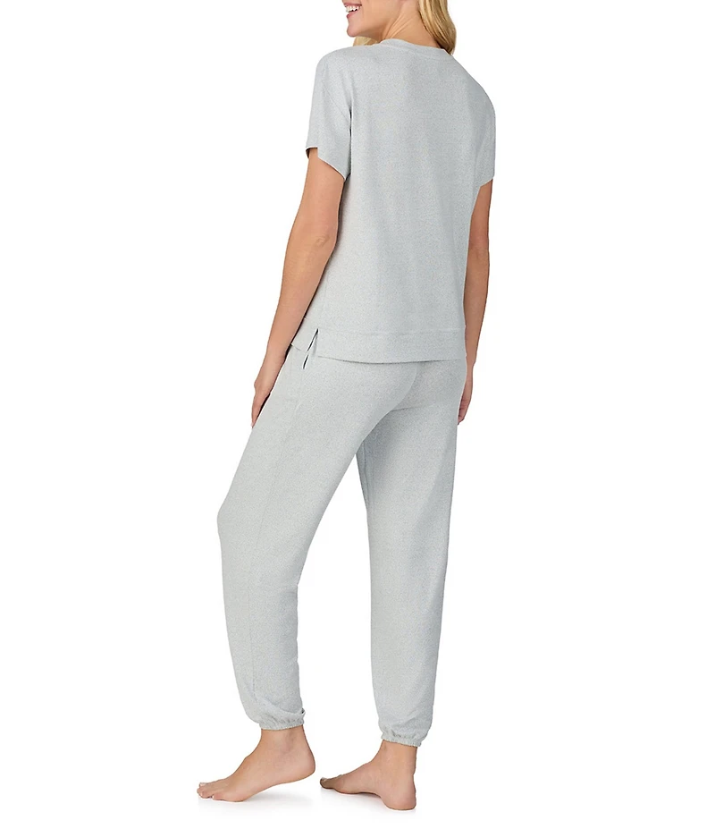 iRelax Brushed Sweater Jersey Short Sleeve Crew Neck Lounge Set