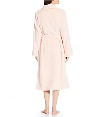 Irelax Long Sleeve Shawl Collar Plush Velour Long Robe