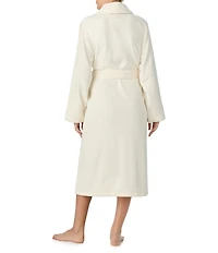 Irelax Long Sleeve Shawl Collar Plush Velour Long Robe