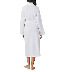 iRelax Solid Long Sleeve Shawl Collar Double Knit Pique Long Robe