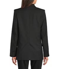 IRO Allan Woven Wool Blend Point Lapel Long Sleeve One-Button Blazer