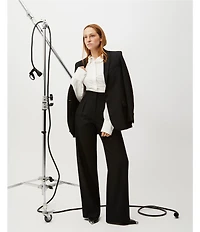 IRO Allan Woven Wool Blend Point Lapel Long Sleeve One-Button Blazer