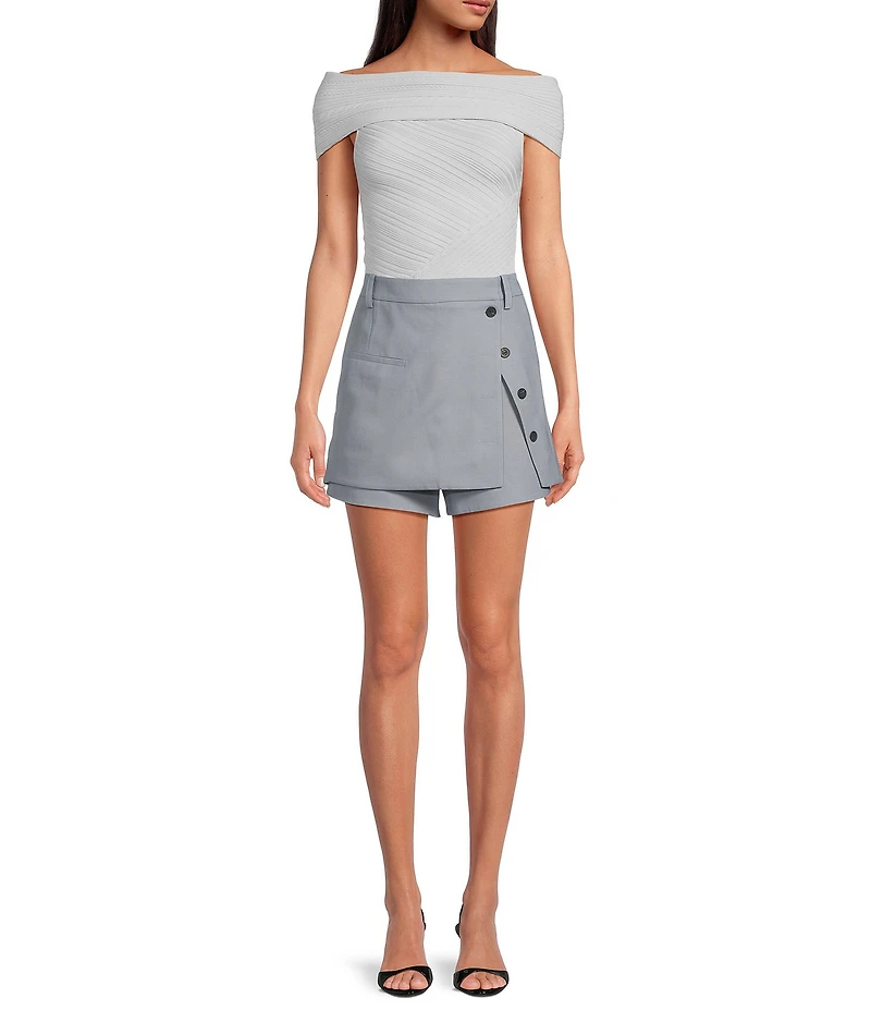 IRO Amira High-Rise Wrap Button Front Skort
