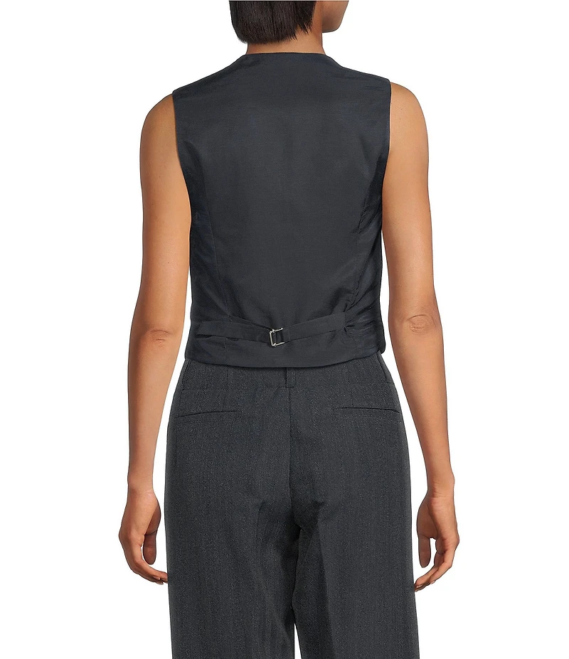 IRO Benyo Tweed V-Neck Sleeveless Button Front Vest