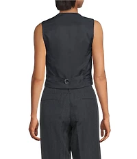 IRO Benyo Tweed V-Neck Sleeveless Button Front Vest