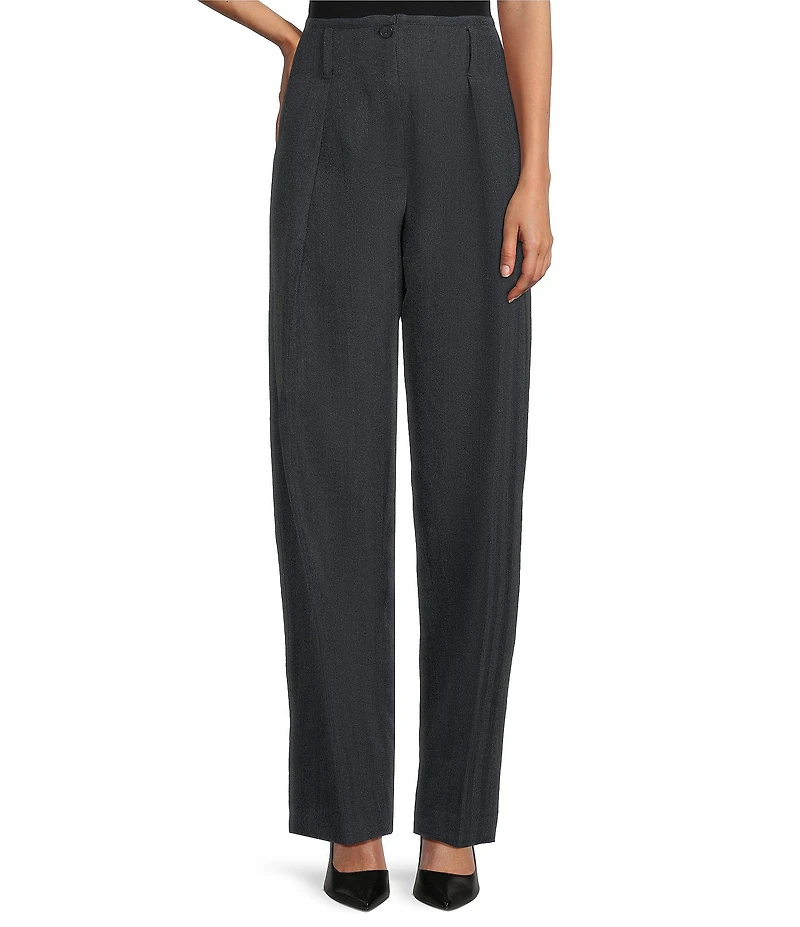 IRO Brissa Tweed Wool Blend Low Waist Wide Leg Pleated Front Trouser