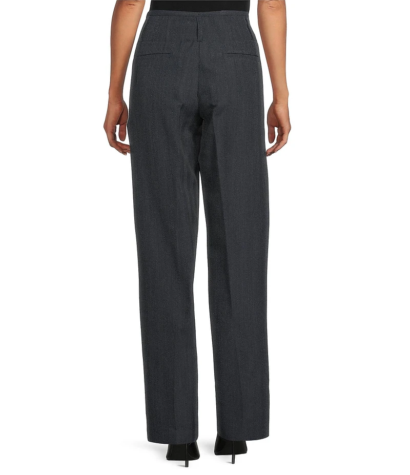 IRO Brissa Tweed Wool Blend Low Waist Wide Leg Pleated Front Trouser