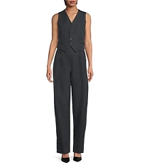 IRO Brissa Tweed Wool Blend Low Waist Wide Leg Pleated Front Trouser