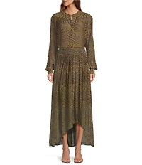 IRO Calesa Coordinating Leopard Print Mid Rise Asymmetrical High-Low Skirt
