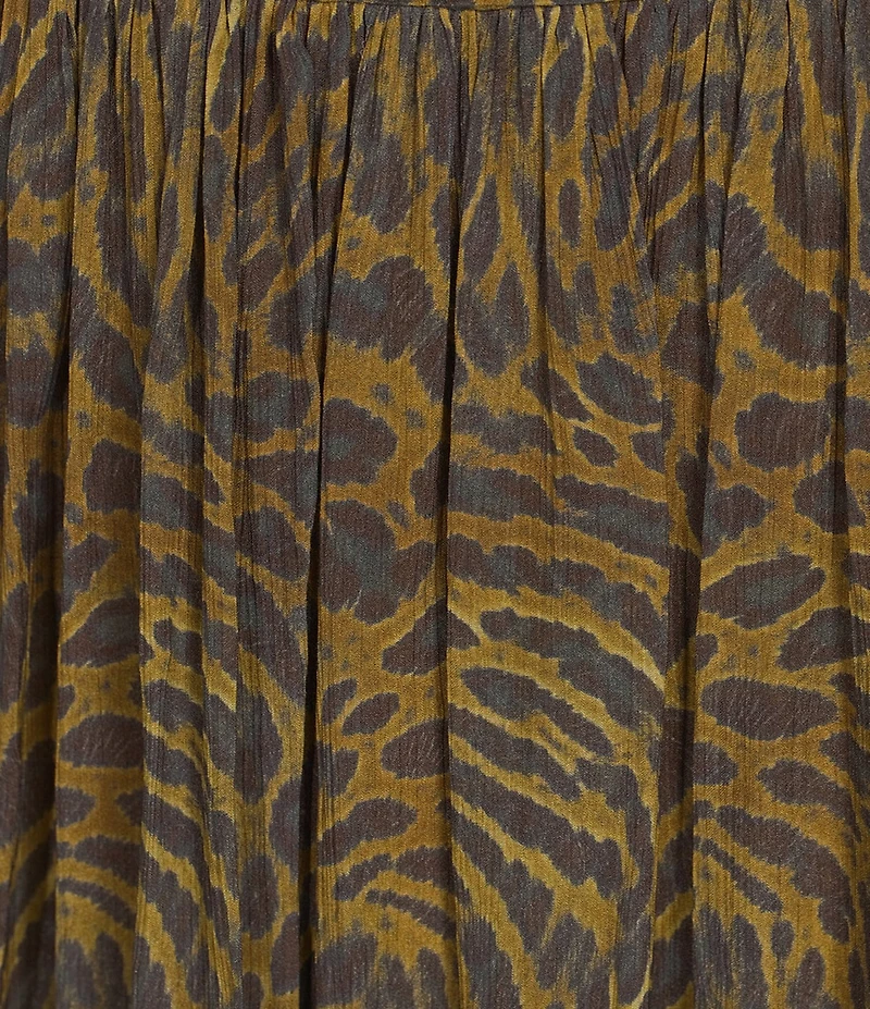 IRO Calesa Coordinating Leopard Print Mid Rise Asymmetrical High-Low Skirt