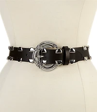 IRO Captain Studded Leather C-Ring Belt