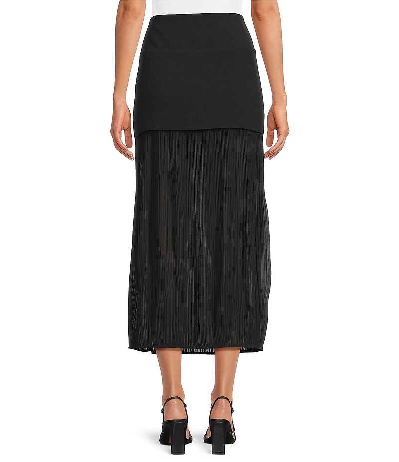 IRO Cinna Woven Pleated Side Slit Midi Skirt