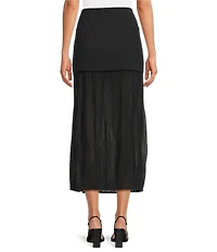 IRO Cinna Woven Pleated Side Slit Midi Skirt