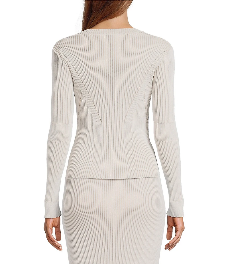 IRO Cleona Ribbed Knit Crew Neck Long Sleeve Coordinating Top