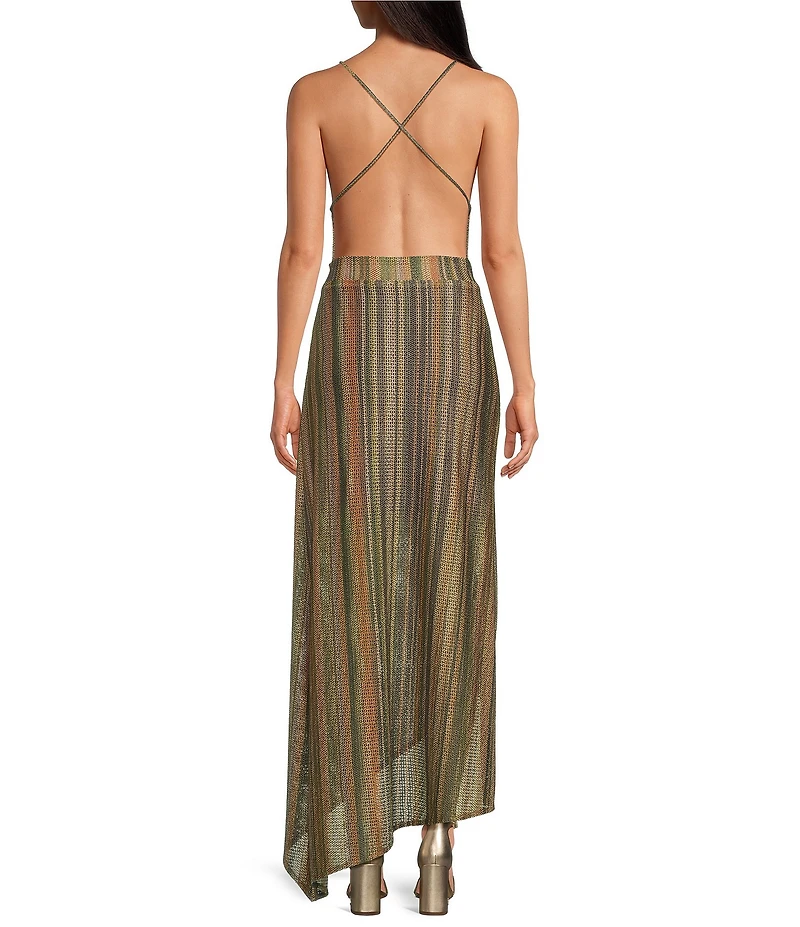 IRO Emman Woven V-Neck Sleeveless Asymmetrical Midi Dress