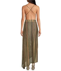 IRO Emman Woven V-Neck Sleeveless Asymmetrical Midi Dress
