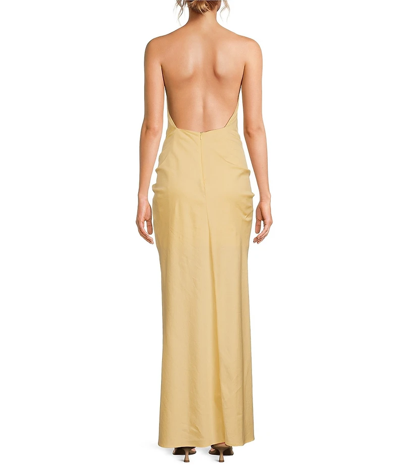 IRO Halter Neck Sleeveless Tie Front Maxi Dress