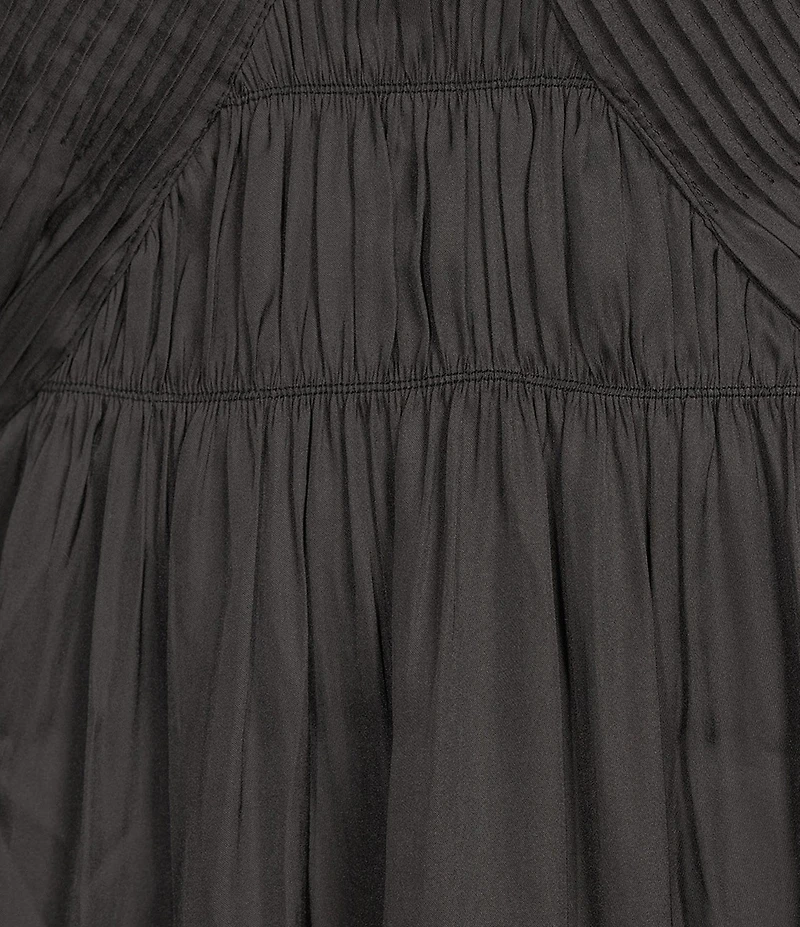 IRO Ingrid V-Neck Sleeveless Front Pleat Maxi Dress