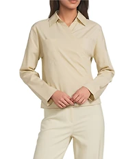 IRO Lyra Shirt Collar Long Sleeve Wrap Top