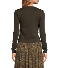 IRO Mala Knit Asymmetrical Neck Long Sleeve Top