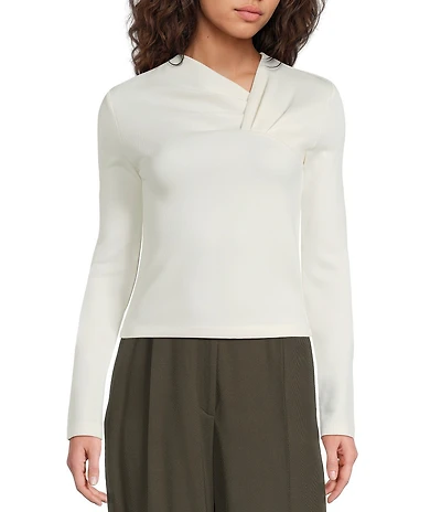 IRO Mala Knit Asymmetrical Neck Long Sleeve Top